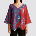 Newcastle Knights NAIDOC Week 2026 Kimono Sleeve Blouse Aboriginal Lizard Dot Painting - 50 Years of Deadly