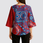 Newcastle Knights NAIDOC Week 2026 Kimono Sleeve Blouse Aboriginal Lizard Dot Painting - 50 Years of Deadly