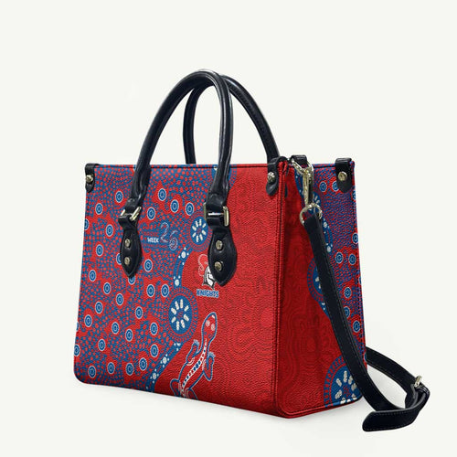 Newcastle Knights NAIDOC Week 2026 Leather Bag Aboriginal Lizard Dot Painting - 50 Years of Deadly