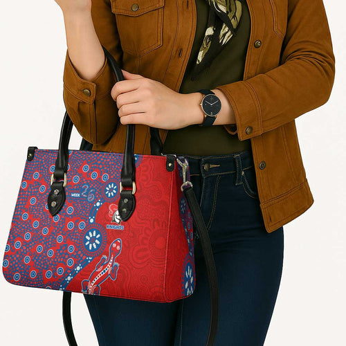 Newcastle Knights NAIDOC Week 2026 Leather Bag Aboriginal Lizard Dot Painting - 50 Years of Deadly