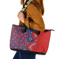 Newcastle Knights NAIDOC Week 2026 Leather Tote Bag Aboriginal Lizard Dot Painting - 50 Years of Deadly