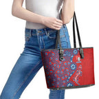 Newcastle Knights NAIDOC Week 2026 Leather Tote Bag Aboriginal Lizard Dot Painting - 50 Years of Deadly