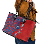 Newcastle Knights NAIDOC Week 2026 Leather Tote Bag Aboriginal Lizard Dot Painting - 50 Years of Deadly