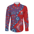 Newcastle Knights NAIDOC Week 2026 Long Sleeve Button Shirt Aboriginal Lizard Dot Painting - 50 Years of Deadly