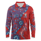 Newcastle Knights NAIDOC Week 2026 Long Sleeve Polo Shirt Aboriginal Lizard Dot Painting - 50 Years of Deadly
