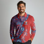Newcastle Knights NAIDOC Week 2026 Long Sleeve Polo Shirt Aboriginal Lizard Dot Painting - 50 Years of Deadly