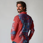 Newcastle Knights NAIDOC Week 2026 Long Sleeve Polo Shirt Aboriginal Lizard Dot Painting - 50 Years of Deadly