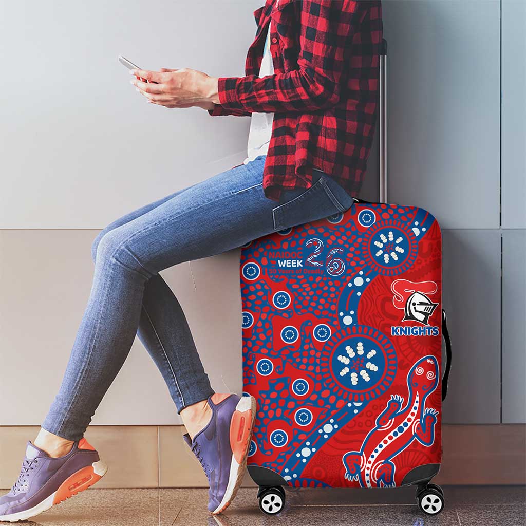 Newcastle Knights NAIDOC Week 2026 Luggage Cover Aboriginal Lizard Dot Painting - 50 Years of Deadly
