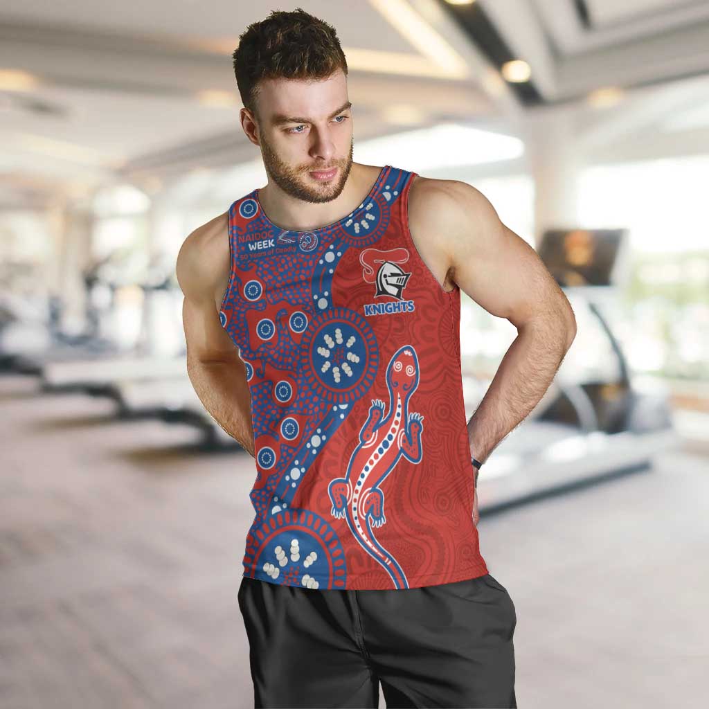Newcastle Knights NAIDOC Week 2026 Men Tank Top Aboriginal Lizard Dot Painting - 50 Years of Deadly