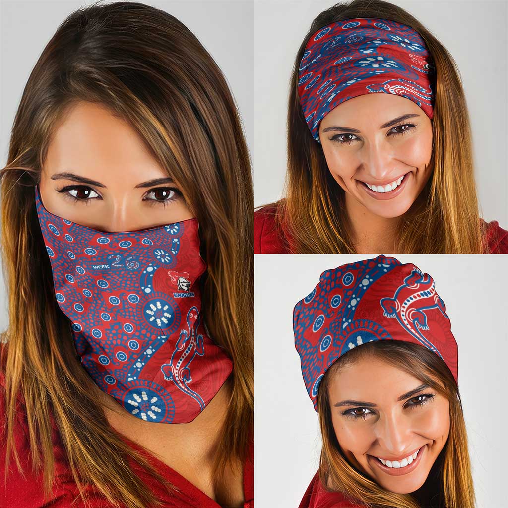 Newcastle Knights NAIDOC Week 2026 Neck Gaiter Aboriginal Lizard Dot Painting - 50 Years of Deadly