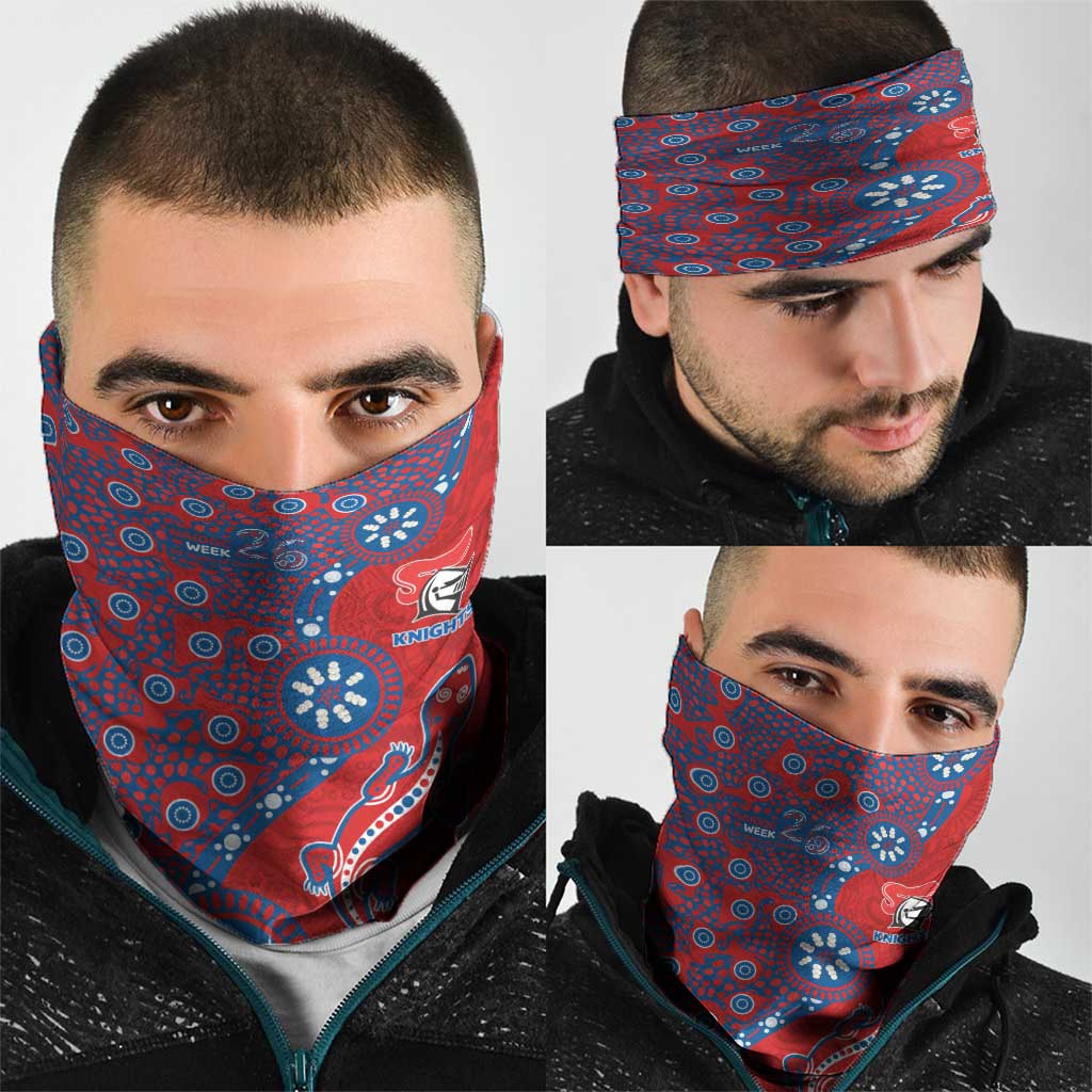 Newcastle Knights NAIDOC Week 2026 Neck Gaiter Aboriginal Lizard Dot Painting - 50 Years of Deadly