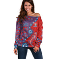Newcastle Knights NAIDOC Week 2026 Off Shoulder Sweater Aboriginal Lizard Dot Painting - 50 Years of Deadly