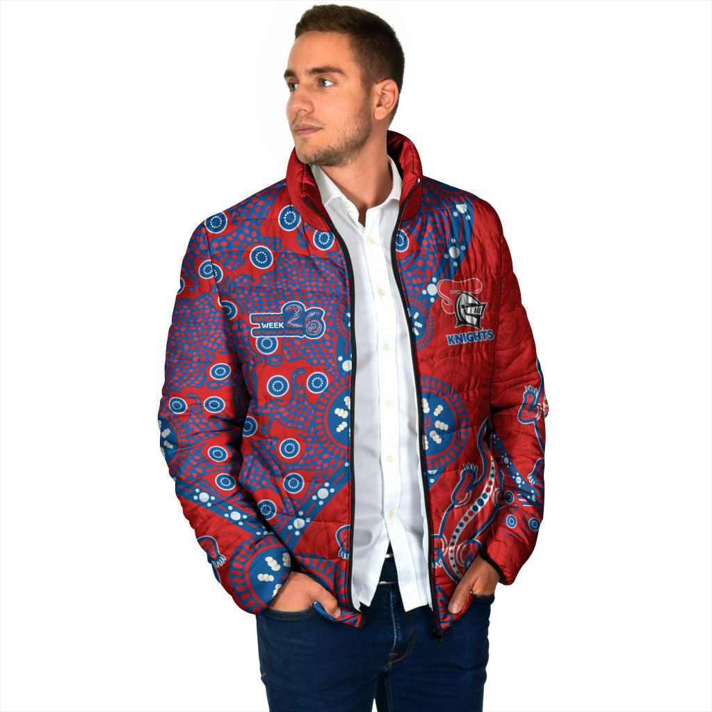 Newcastle Knights NAIDOC Week 2026 Padded Jacket Aboriginal Lizard Dot Painting - 50 Years of Deadly