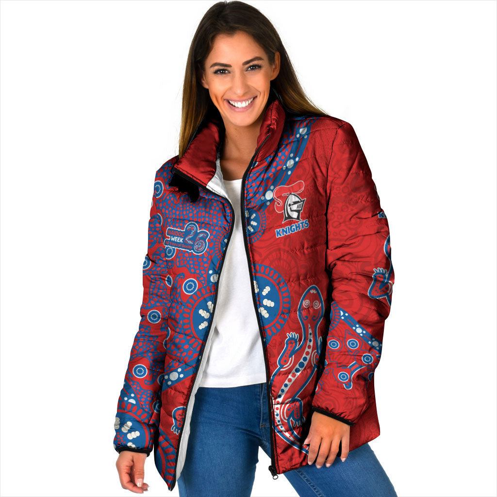 Newcastle Knights NAIDOC Week 2026 Padded Jacket Aboriginal Lizard Dot Painting - 50 Years of Deadly