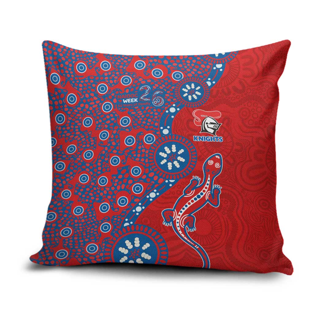 Newcastle Knights NAIDOC Week 2026 Pillow Cover Aboriginal Lizard Dot Painting - 50 Years of Deadly