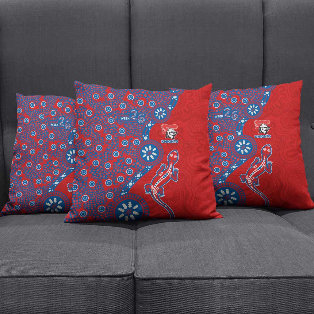 Newcastle Knights NAIDOC Week 2026 Pillow Cover Aboriginal Lizard Dot Painting - 50 Years of Deadly
