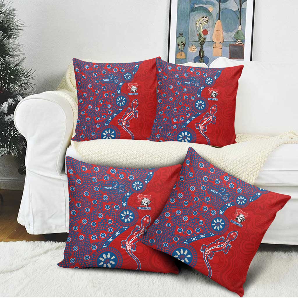 Newcastle Knights NAIDOC Week 2026 Pillow Cover Aboriginal Lizard Dot Painting - 50 Years of Deadly