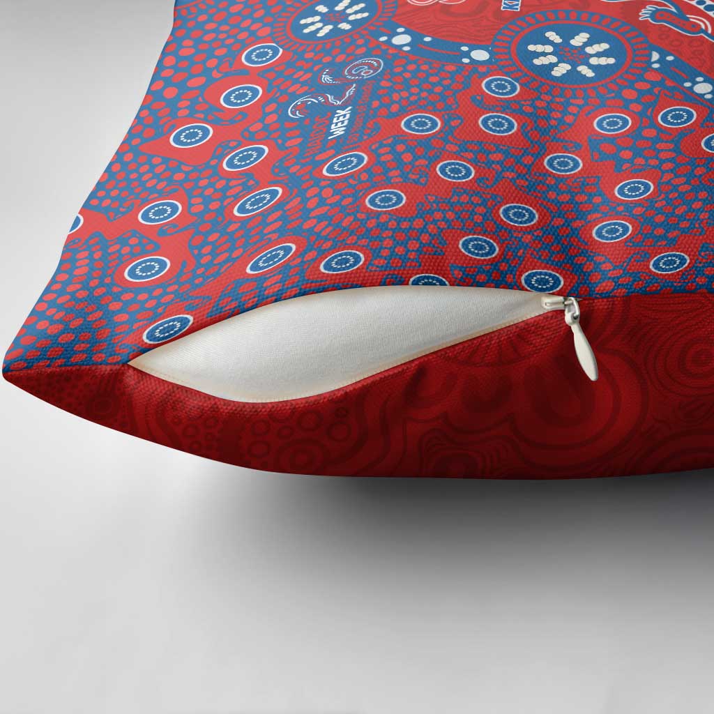 Newcastle Knights NAIDOC Week 2026 Pillow Cover Aboriginal Lizard Dot Painting - 50 Years of Deadly