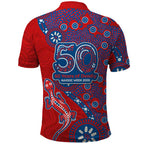 Newcastle Knights NAIDOC Week 2026 Polo Shirt Aboriginal Lizard Dot Painting - 50 Years of Deadly