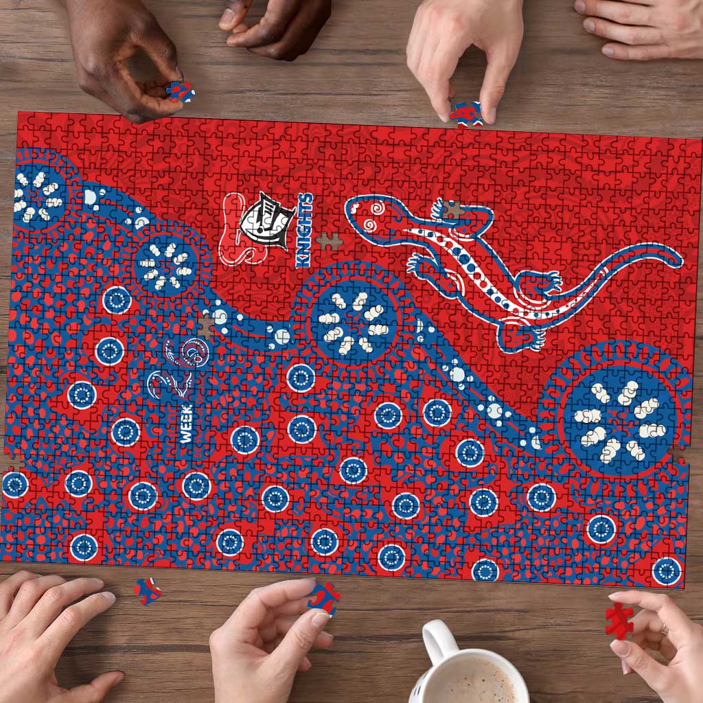 Newcastle Knights NAIDOC Week 2026 Puzzle Aboriginal Lizard Dot Painting - 50 Years of Deadly