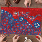Newcastle Knights NAIDOC Week 2026 Puzzle Aboriginal Lizard Dot Painting - 50 Years of Deadly