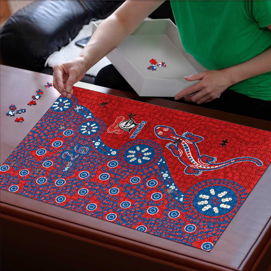 Newcastle Knights NAIDOC Week 2026 Puzzle Aboriginal Lizard Dot Painting - 50 Years of Deadly