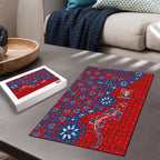 Newcastle Knights NAIDOC Week 2026 Puzzle Aboriginal Lizard Dot Painting - 50 Years of Deadly