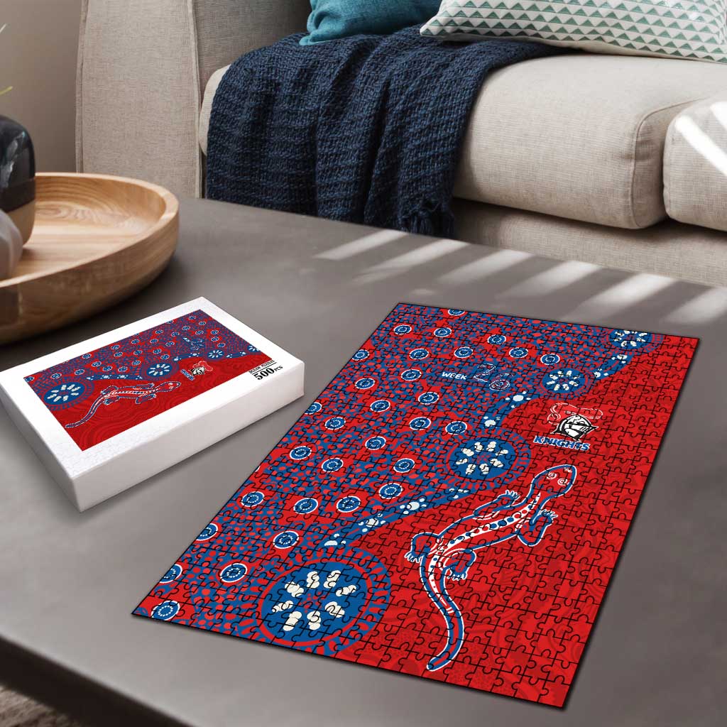 Newcastle Knights NAIDOC Week 2026 Puzzle Aboriginal Lizard Dot Painting - 50 Years of Deadly