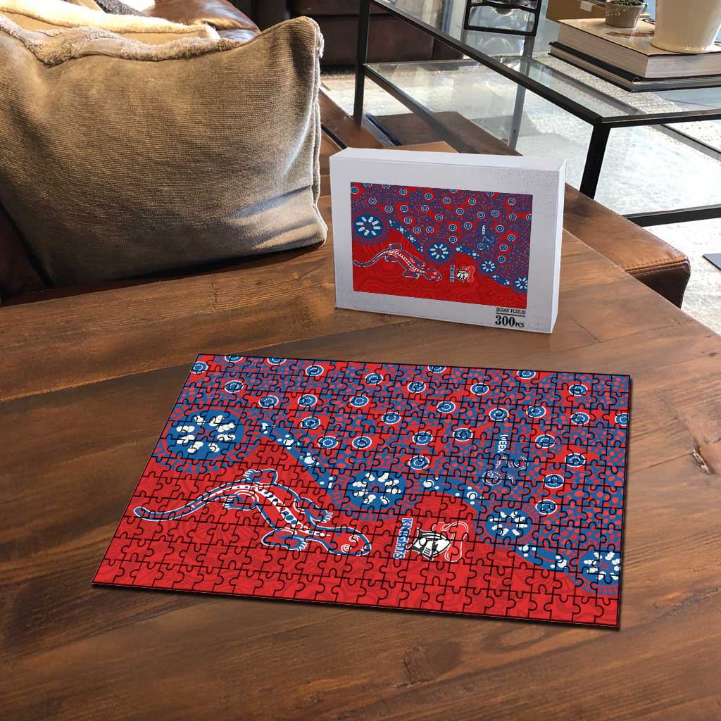 Newcastle Knights NAIDOC Week 2026 Puzzle Aboriginal Lizard Dot Painting - 50 Years of Deadly
