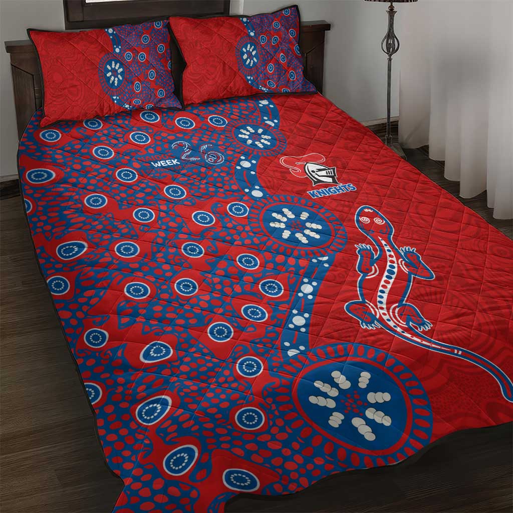 Newcastle Knights NAIDOC Week 2026 Quilt Bed Set Aboriginal Lizard Dot Painting - 50 Years of Deadly
