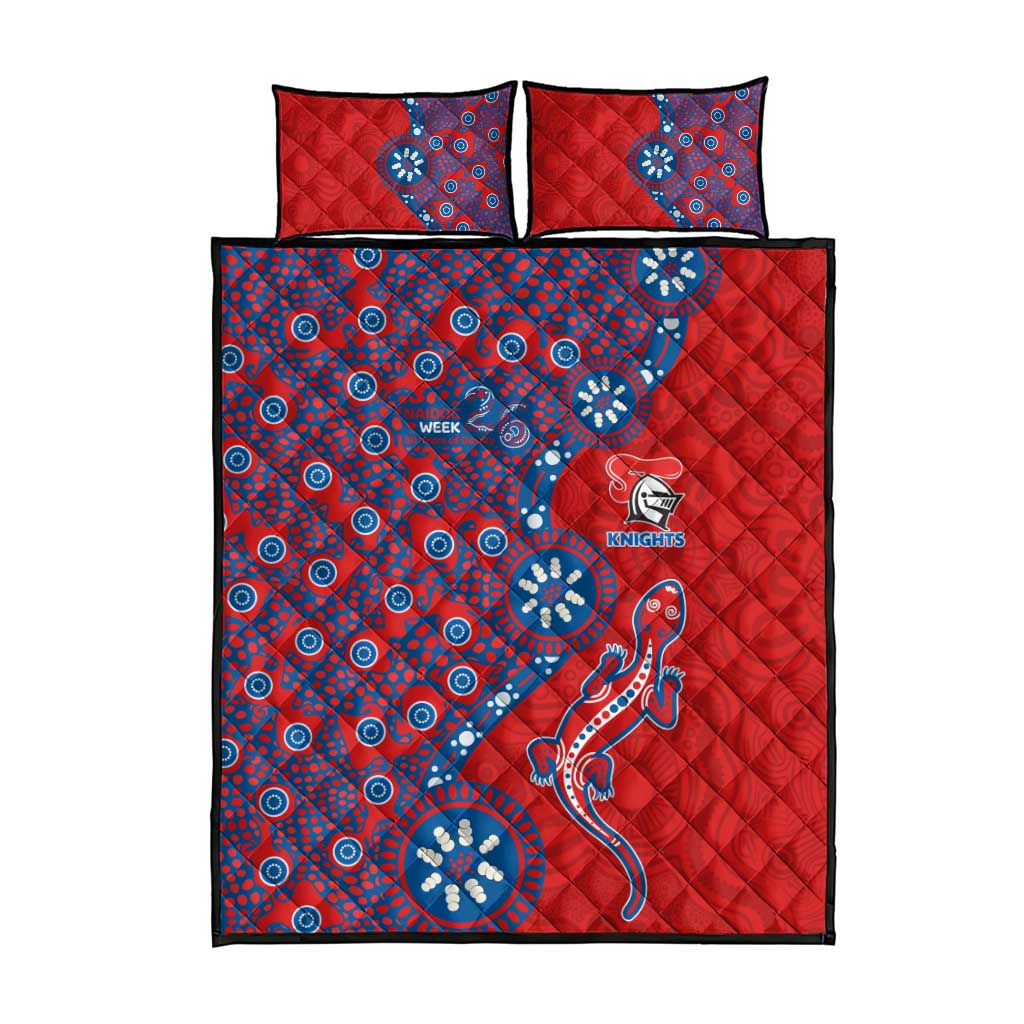 Newcastle Knights NAIDOC Week 2026 Quilt Bed Set Aboriginal Lizard Dot Painting - 50 Years of Deadly