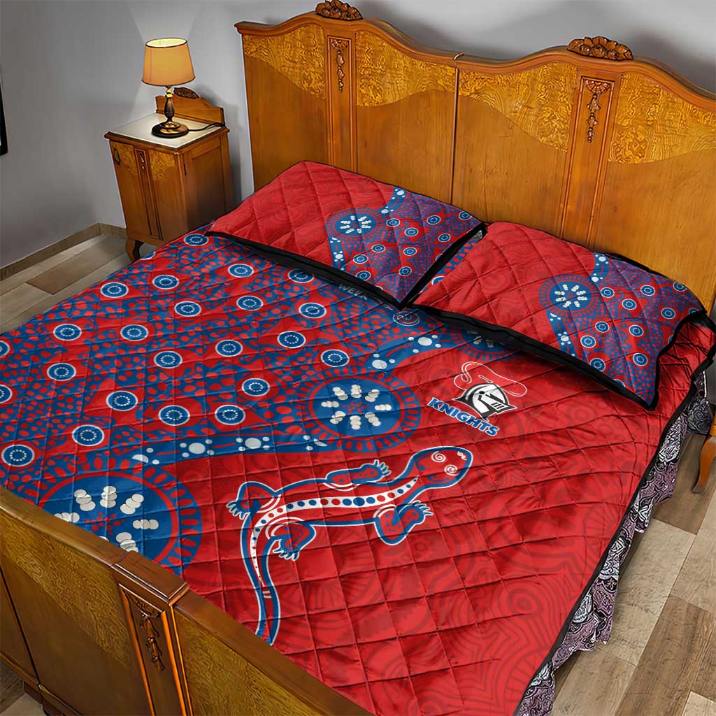 Newcastle Knights NAIDOC Week 2026 Quilt Bed Set Aboriginal Lizard Dot Painting - 50 Years of Deadly