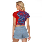 Newcastle Knights NAIDOC Week 2026 Raglan Cropped T Shirt Aboriginal Lizard Dot Painting - 50 Years of Deadly