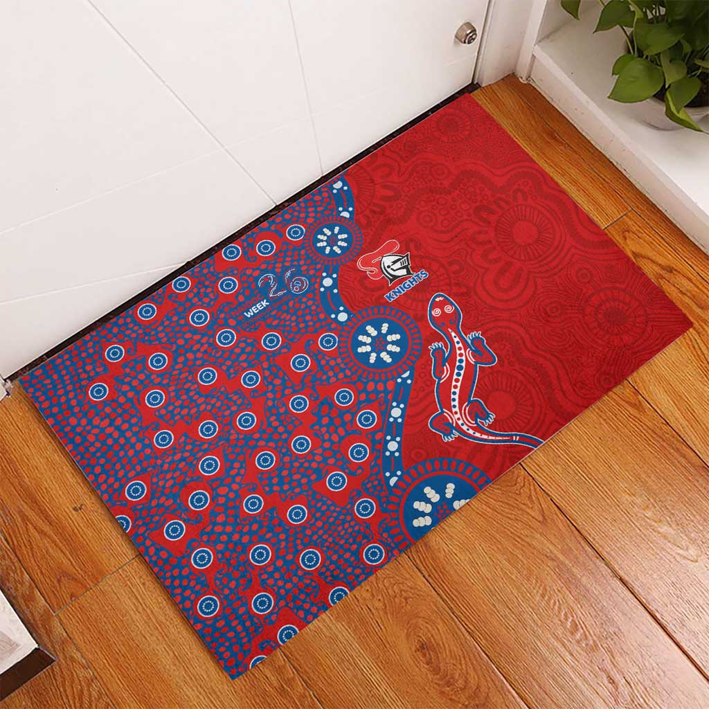Newcastle Knights NAIDOC Week 2026 Rubber Doormat Aboriginal Lizard Dot Painting - 50 Years of Deadly