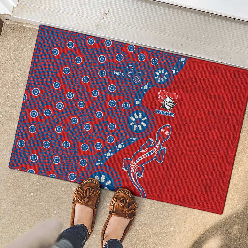 Newcastle Knights NAIDOC Week 2026 Rubber Doormat Aboriginal Lizard Dot Painting - 50 Years of Deadly