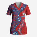 Newcastle Knights NAIDOC Week 2026 Scrub Top Aboriginal Lizard Dot Painting - 50 Years of Deadly