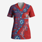 Newcastle Knights NAIDOC Week 2026 Scrub Top Aboriginal Lizard Dot Painting - 50 Years of Deadly