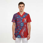 Newcastle Knights NAIDOC Week 2026 Scrub Top Aboriginal Lizard Dot Painting - 50 Years of Deadly