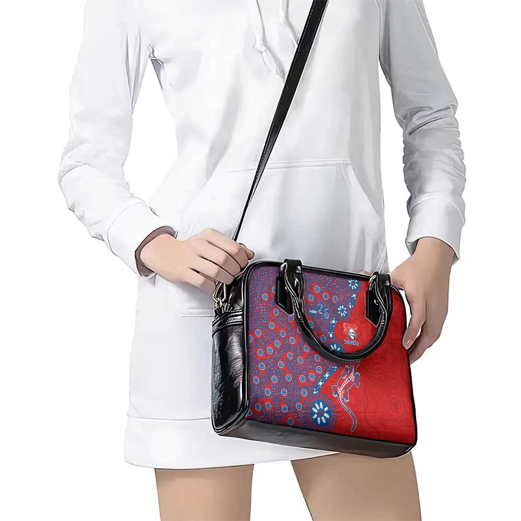 Newcastle Knights NAIDOC Week 2026 Shoulder Handbag Aboriginal Lizard Dot Painting - 50 Years of Deadly