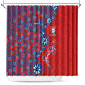 Newcastle Knights NAIDOC Week 2026 Shower Curtain Aboriginal Lizard Dot Painting - 50 Years of Deadly