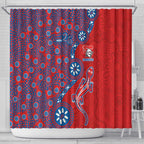 Newcastle Knights NAIDOC Week 2026 Shower Curtain Aboriginal Lizard Dot Painting - 50 Years of Deadly
