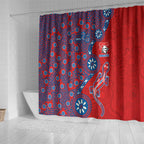 Newcastle Knights NAIDOC Week 2026 Shower Curtain Aboriginal Lizard Dot Painting - 50 Years of Deadly