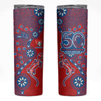 Newcastle Knights NAIDOC Week 2026 Skinny Tumbler Aboriginal Lizard Dot Painting - 50 Years of Deadly