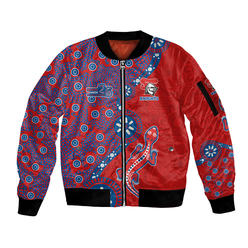 Newcastle Knights NAIDOC Week 2026 Sleeve Zip Bomber Jacket Aboriginal Lizard Dot Painting - 50 Years of Deadly
