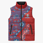 Newcastle Knights NAIDOC Week 2026 Sleeveless Puffer Jacket Aboriginal Lizard Dot Painting - 50 Years of Deadly