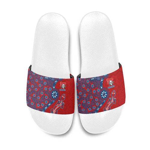 Newcastle Knights NAIDOC Week 2026 Slide Sandals Aboriginal Lizard Dot Painting - 50 Years of Deadly