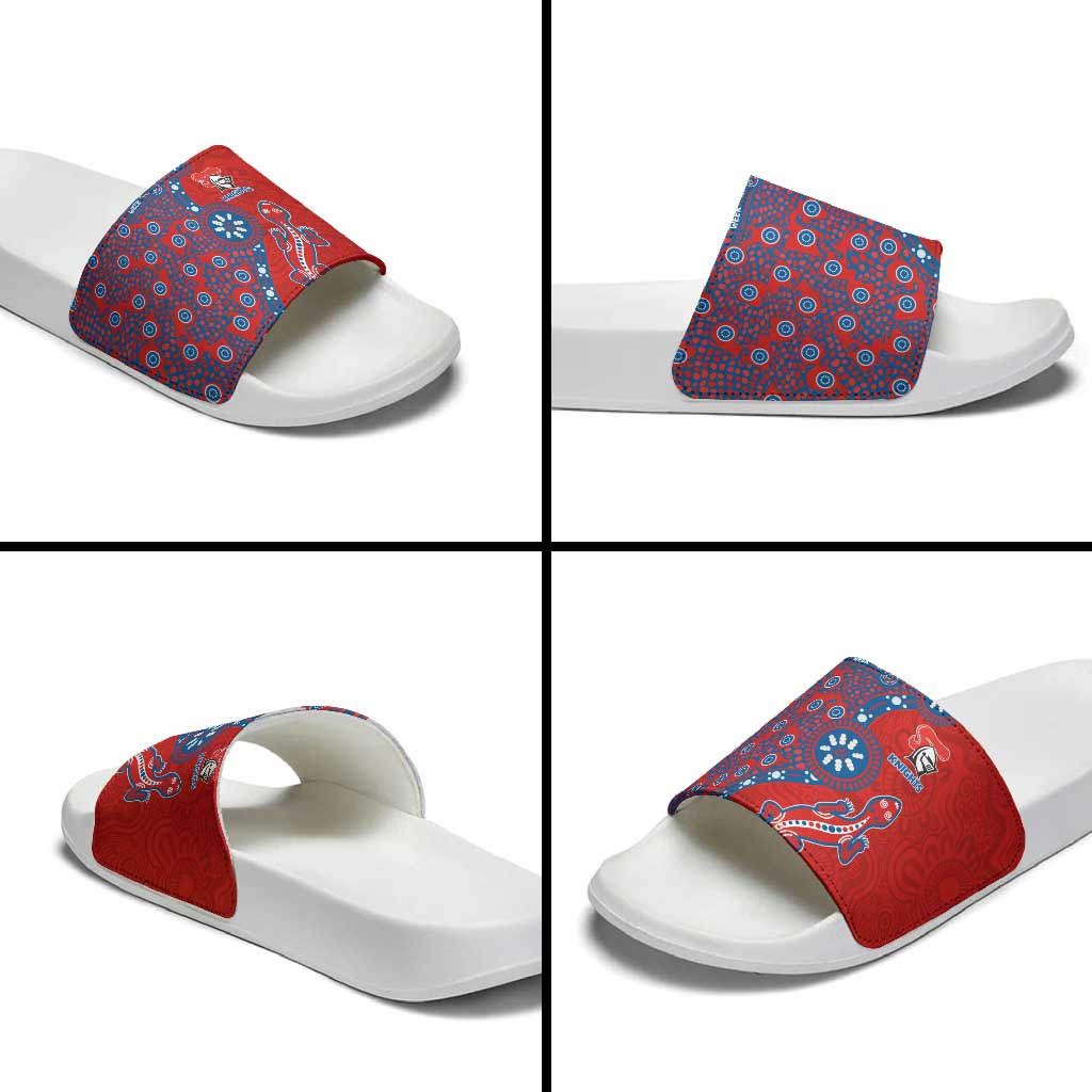 Newcastle Knights NAIDOC Week 2026 Slide Sandals Aboriginal Lizard Dot Painting - 50 Years of Deadly