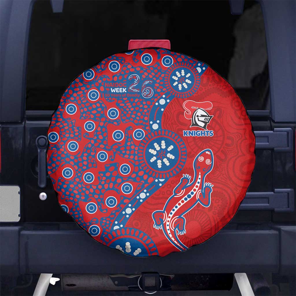 Newcastle Knights NAIDOC Week 2026 Spare Tire Cover Aboriginal Lizard Dot Painting - 50 Years of Deadly