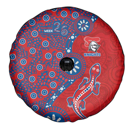 Newcastle Knights NAIDOC Week 2026 Spare Tire Cover Aboriginal Lizard Dot Painting - 50 Years of Deadly