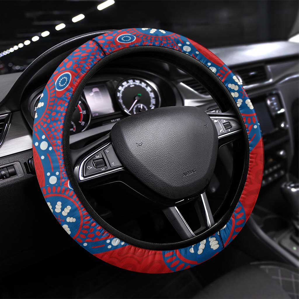 Newcastle Knights NAIDOC Week 2026 Steering Wheel Cover Aboriginal Lizard Dot Painting - 50 Years of Deadly
